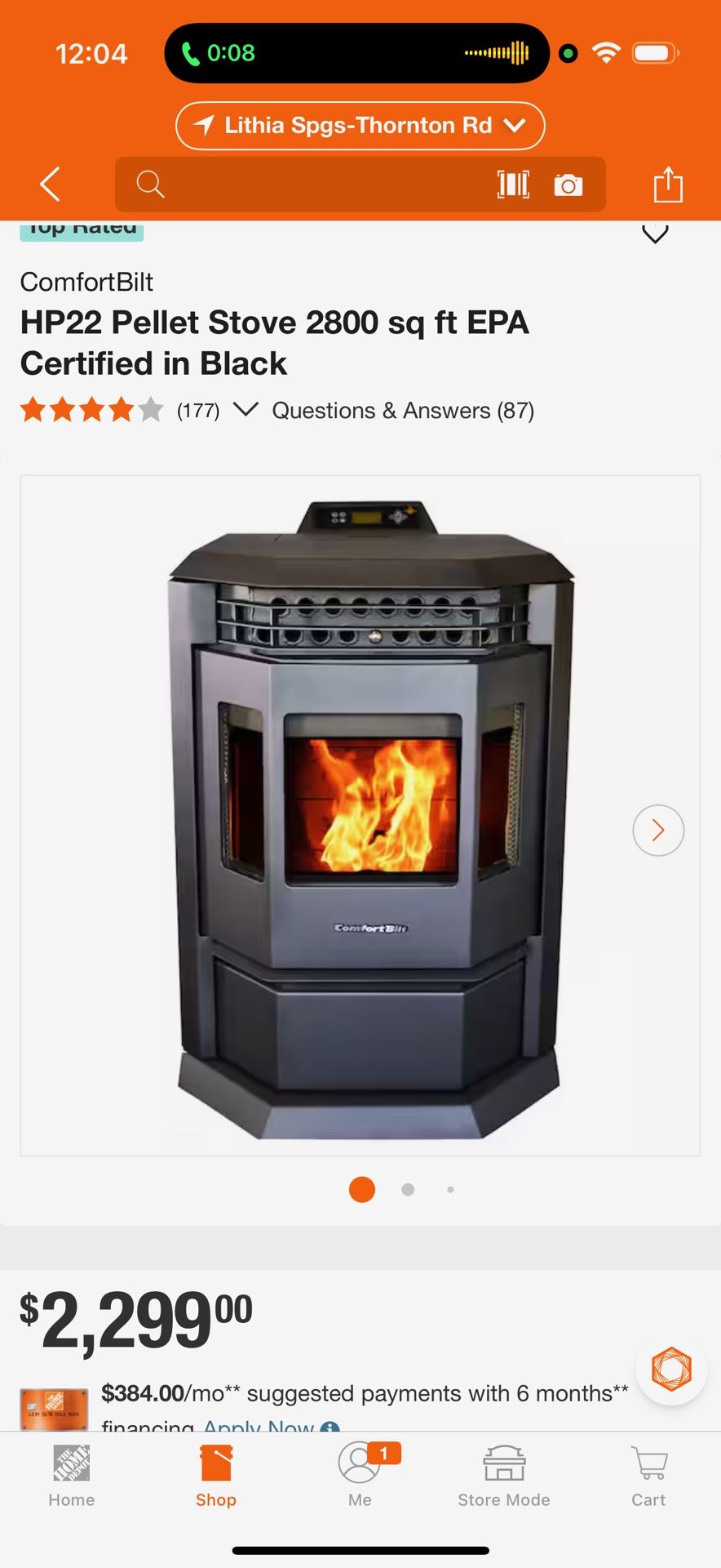 nattu ComfortBilt HP22 Pellet Stove 2800 sq ft EPA Certified in Black *** (177) V Questions