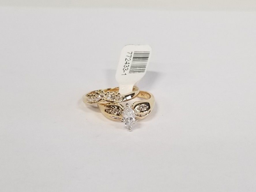 14K Yellow Gold Diamond Wedding Set 772433-1