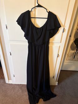 Black Ruffle Maxi Dress
