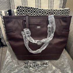 Jewel By Thirty-One Large Faux Leather Bag with Extra Pouch