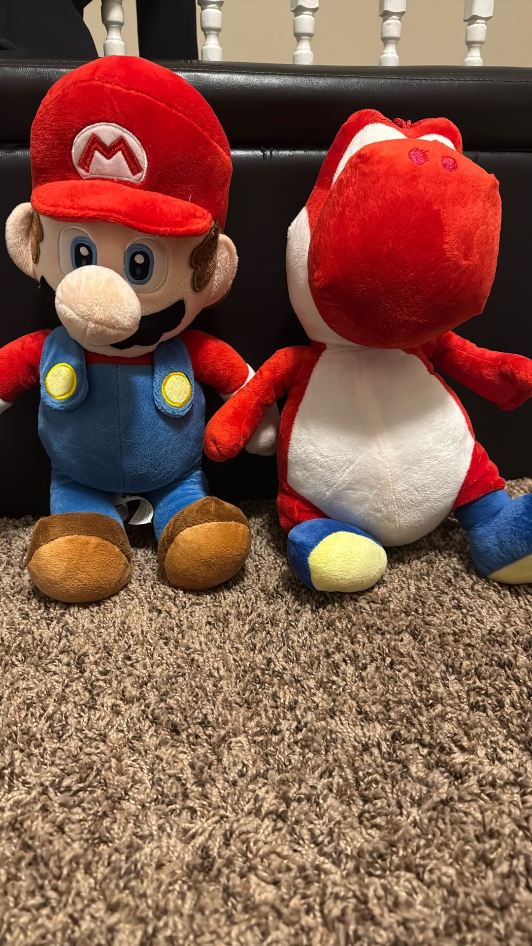 Red Yoshi And Mario Take Both