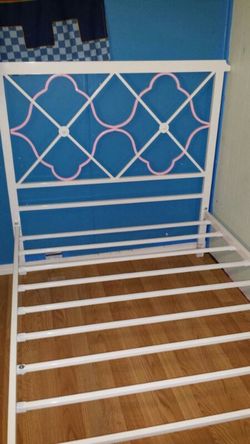 Twin size bed frame (pink&white)