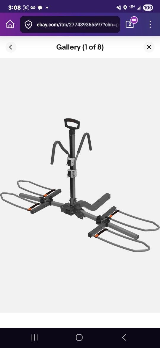 Ebike Hitch For 2 Bikes -works w Fat Tire Hypermax Brand High Quality