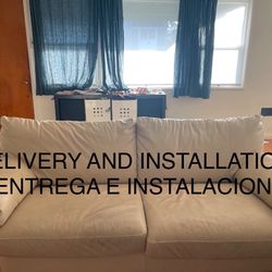 White Leather Ikea Couch (Cheap)