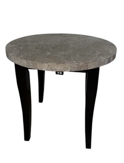 4 Legged Tall Round Dining Table Plus 2 Black Leather Chairs Set