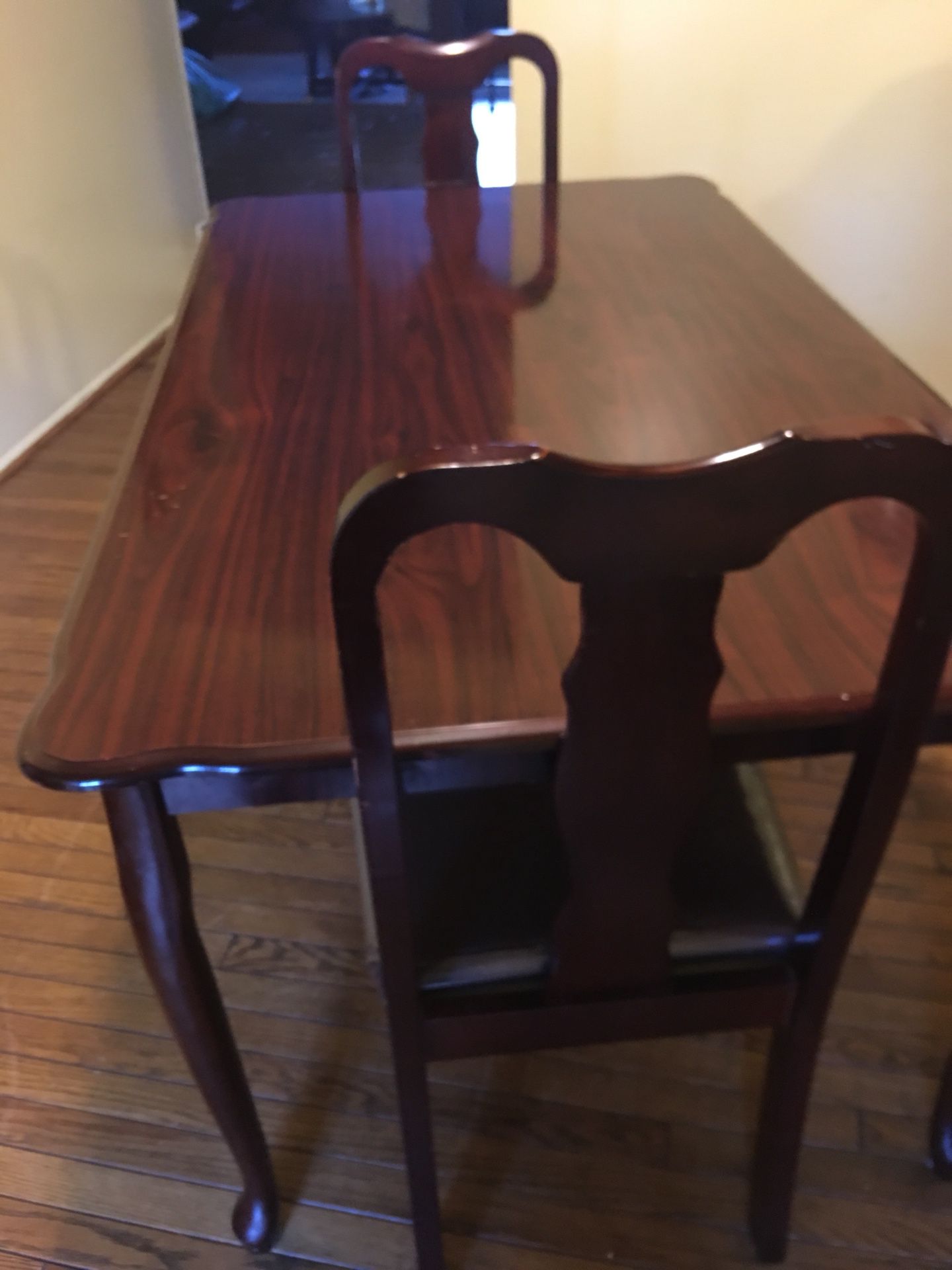 Wooden table with 2 wooden chairs