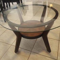 Coffee Table - Wooden Base And Glass Top $45