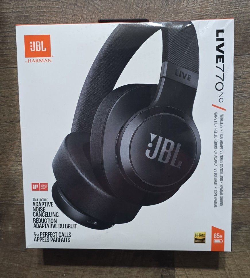 JBL - Live 770NC Wireless Over-Ear Headphones with True Adaptive Noise Cancelling  - Black