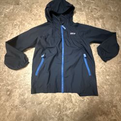 Patagonia Kids XS 5-6 Navy Blue Light Weight Fill Zip Jacket Hooded 