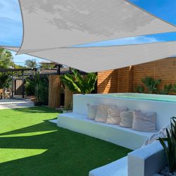 New TANG 10x10x14 Right-Triangle Shade Sail, Gray