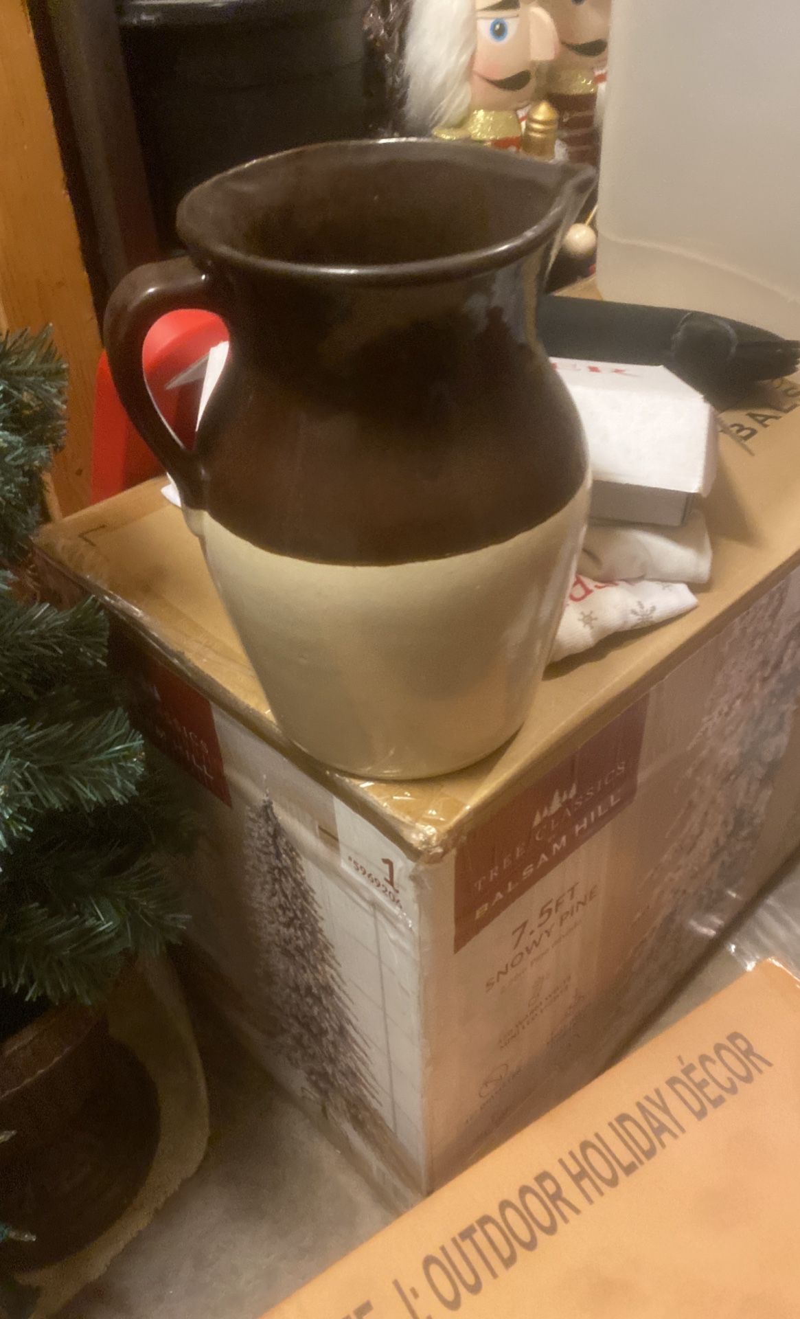 Vintage Tan And Brown Crock