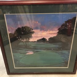 Golf Picture- Professionally Framed $25- Measurements Shown In Photos 