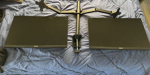 Gaming monitors (ASUS TUF VG249Q 23.8”) with dual monitor stand
