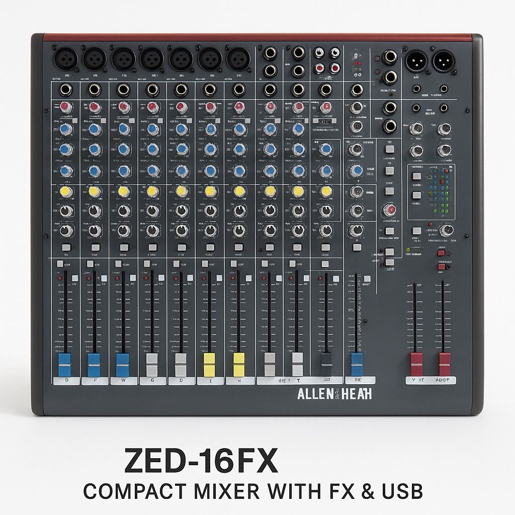 Allen & Heath ZED-16FX Mixer – 16-Channel USB Mixing Console with FX