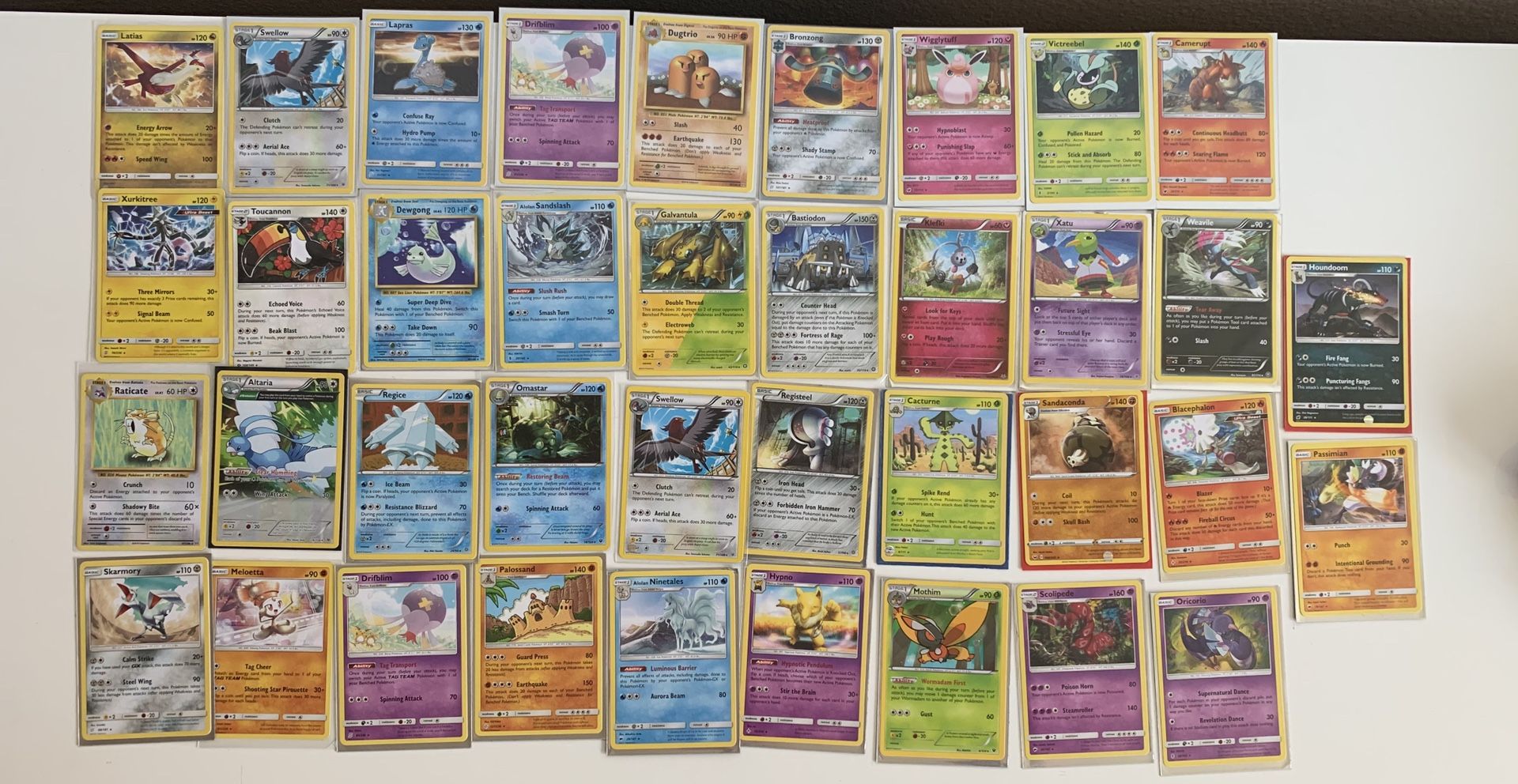 Pokémon cards non holo rares 38 cards total