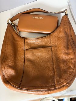 Michael Kors Large Pebbled Leather Shoulder Bag, Luggage Wallet