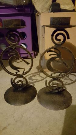 Kokopelli candlestick holders