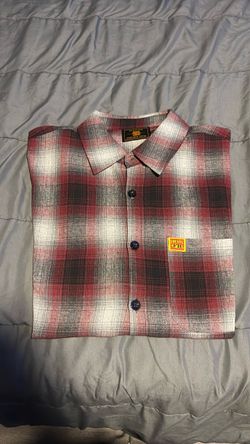 County FB Plaid Flannel Button-Up Shirt