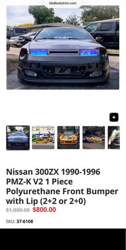 Nissan 300ZX 1(contact info removed) PMZ-K V2 1 Piece Polyurethane Front Bumper with Lip