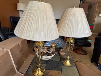 Set of brass lamps like new price for 2