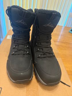 Men's Winter Snow Boots Outdoor Warm Mid Calf Waterproof Durable Boot Non-Slip Warm size 12