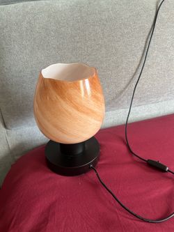 Modern Bedside Table Lamp with Flower Glass Shade