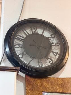 Large Round Black Wall Clock