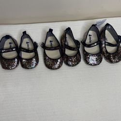 Girls Baby Gap flats multi color glitter