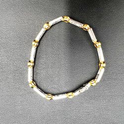 14k yellow and white gold bracelet with total 1.1 carat diamonds