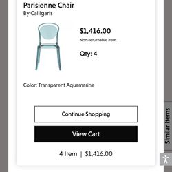 Parisienne Chair By Calligaris Transparent Smoke Grey Set Of 4 