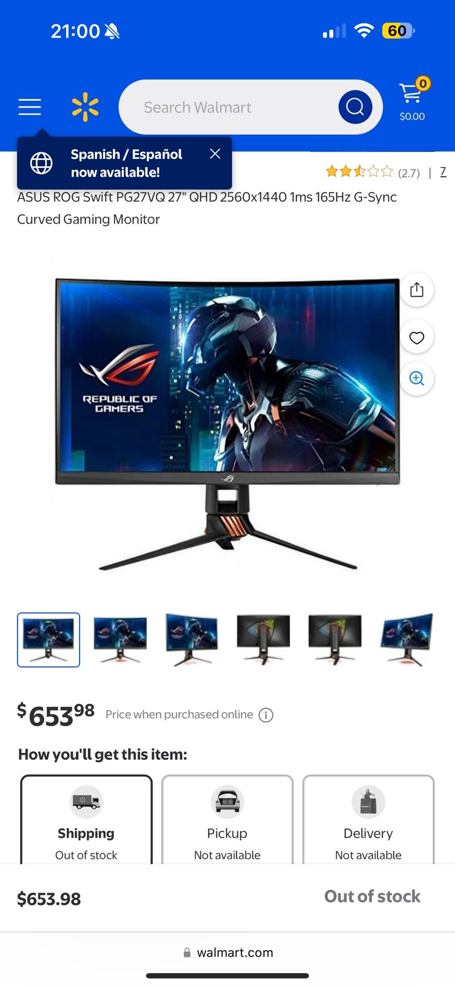 ASUS ROG Swift PG27VQ