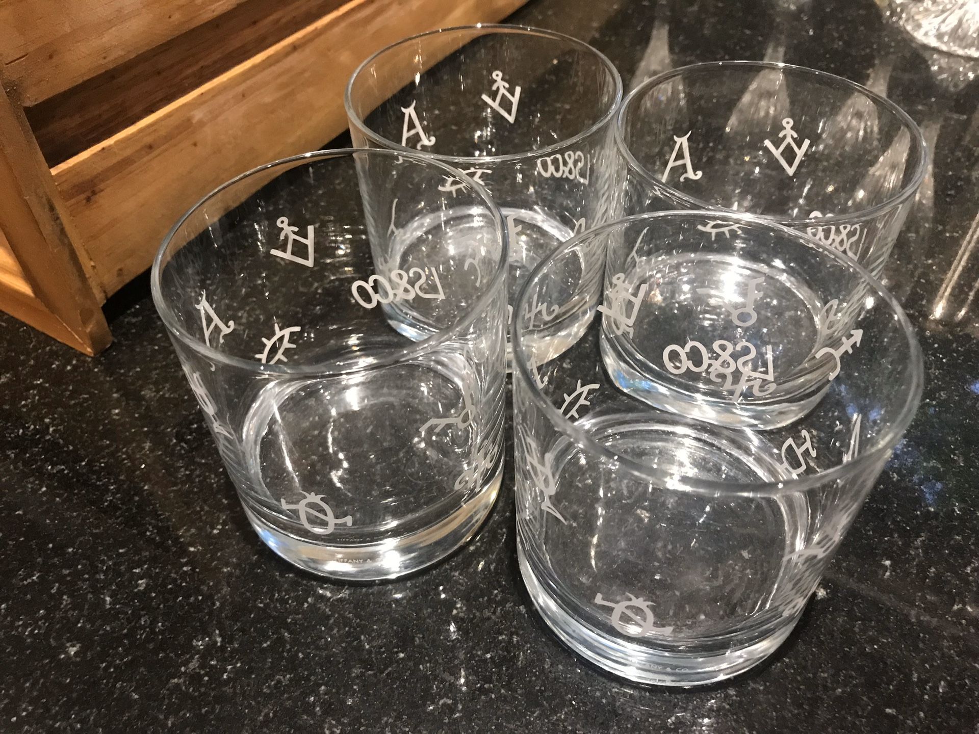 Tiffany & Co./Levi Strauss rare set of vintage lowball tumbler glasses (set of 4)