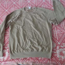 Save Khaki SKU Men's Fleece Sweatshirt, Sz Medium, 100%  cotton beige