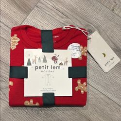 Petit Lem Red pyjamas  with Holiday Print 