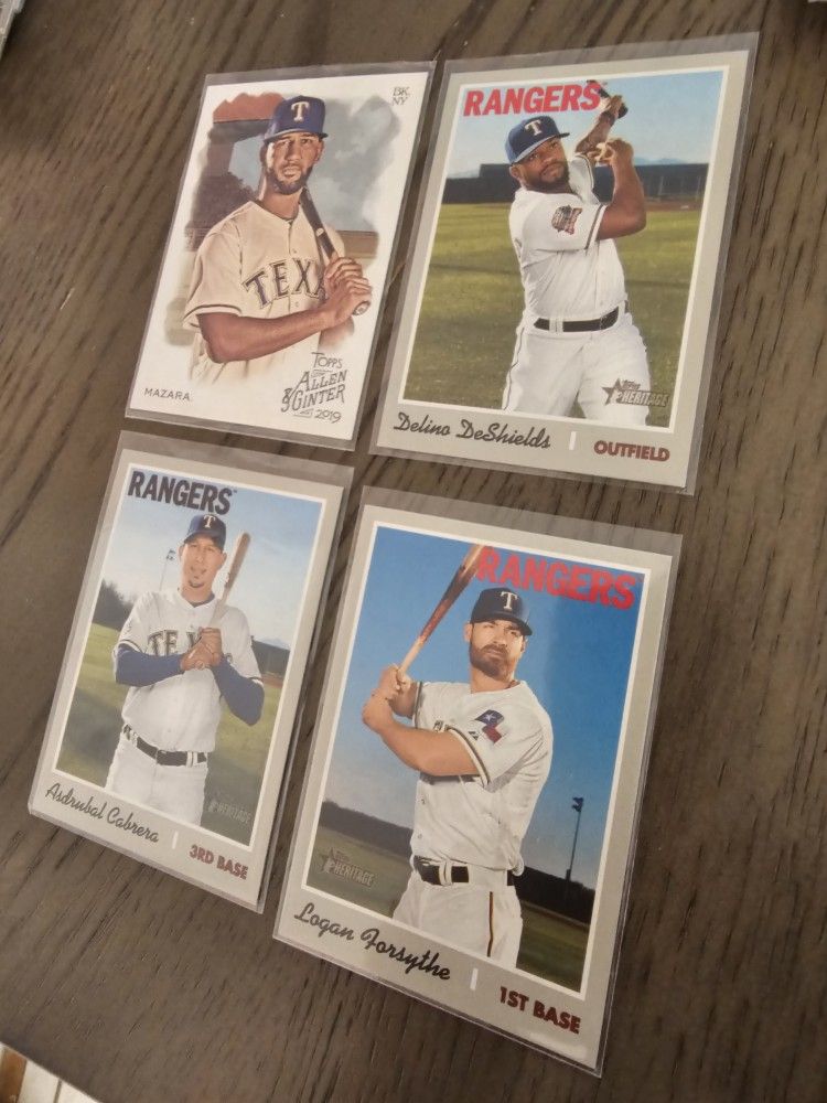 Texas Rangers Newer Baseball Cards Lot Of 19 Cards