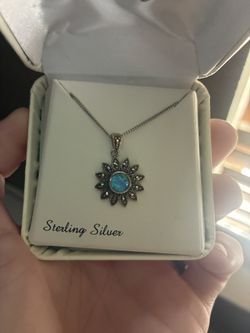Sterling Silver Opal Sunflower