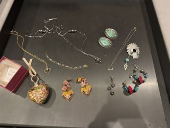 Vintage Jewelry Turquoise and Cloisonné