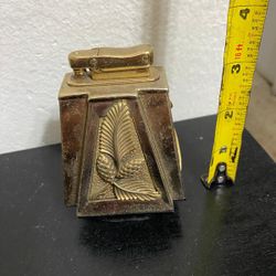 FOSFORERA ANTIGUA DE CRISTAL Y BRONCE 