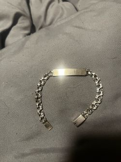 Real silver silver bracelet id tag de plata