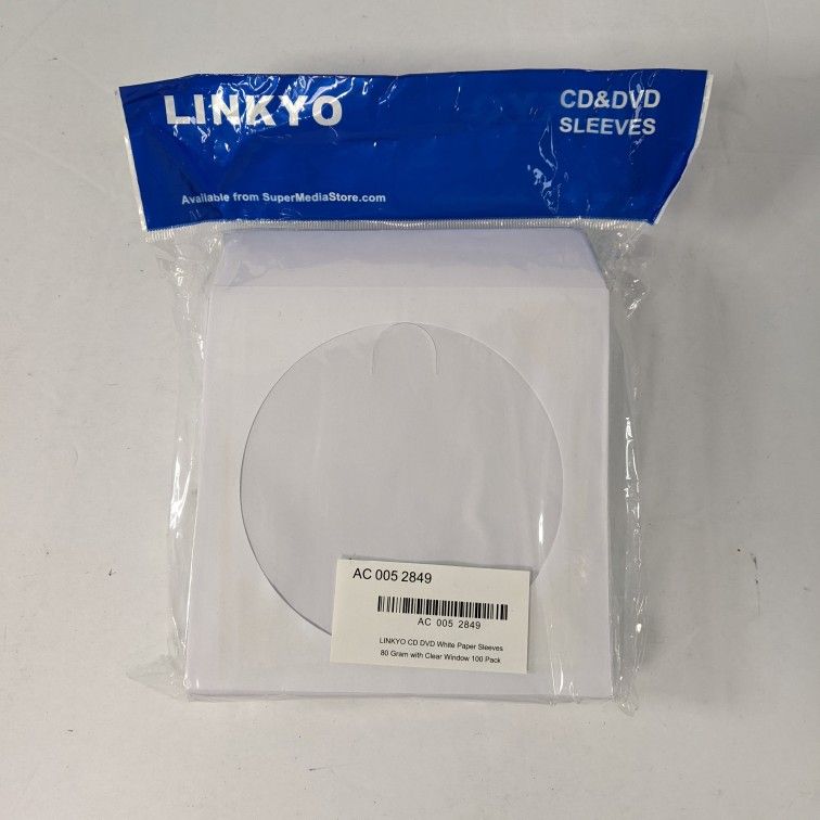 White Paper CD DVD Sleeves Envelope with Window Cut Out and Flap - 100 Pack NEW