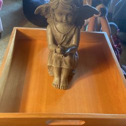 Cement Angel Statue 12”tallx9”   25$