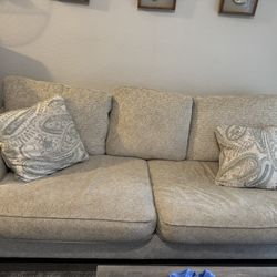 light tan/cream fabric couch
