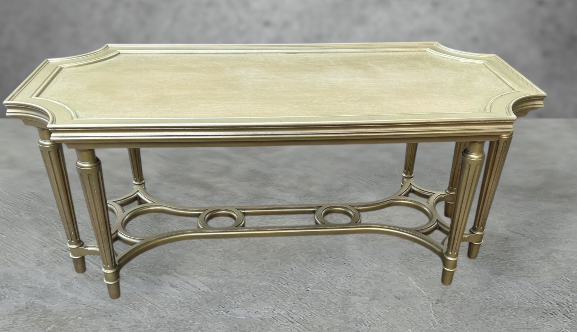 Beautiful Gold Wood Coffee Table 43x20x18