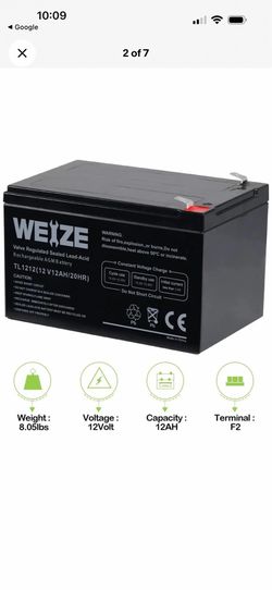 2 Weize TL1212 12V 12AH Sealed Lead Acid AGM Battery