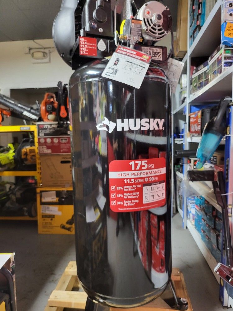 Husky
60 Gal. 3.7 HP 1-Phase 175 PSI Oil Lubed Belt Drive
Stationary Electric Air Compressor