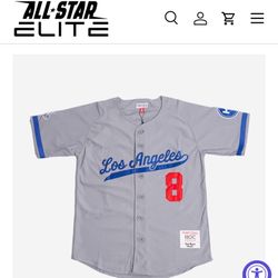 LOS ANGELES MAMBA BUTTON DOWN BASEBALL JERSEY (GREY)