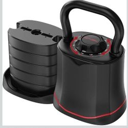 HXD-ERGO Adjustable Kettlebell, 6-in-1 Quick-Switch Kettlebell Sets (6.5-40 LBS)