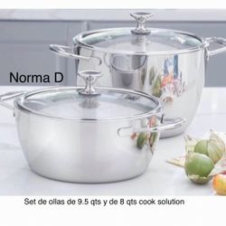 Set De Ollas De 9.5 Qts Y De 8 Qts Cook Solution Nuevas En Sus Cajas 🌺 Princess House 🌺