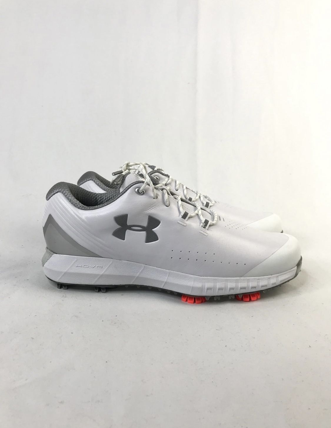 New Under Armour Men's HOVR Drive Spiked Golf Shoes White/Metallic Silver Size 8 New without box