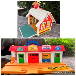 Vintage Fisher Price school house and free Main Street